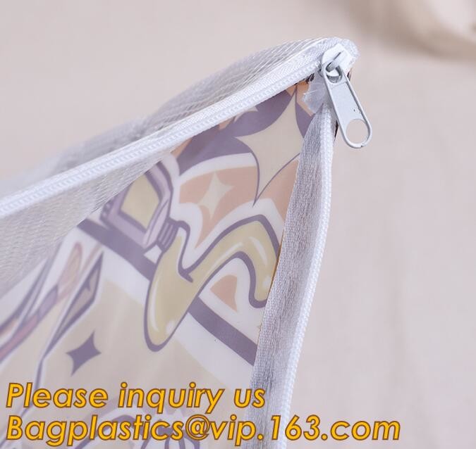 Plastic Bag OEM Custom PVC Loop Handle Image Printed Plastic Shopping Bag,Promotional Clear Waterproof Plastic Cosmetic