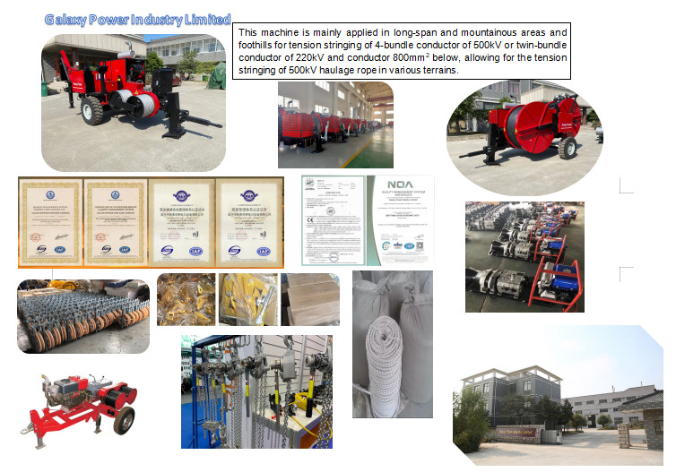Pulling Cable Single Conductor Earth Wire Tensioner Stringing Machine