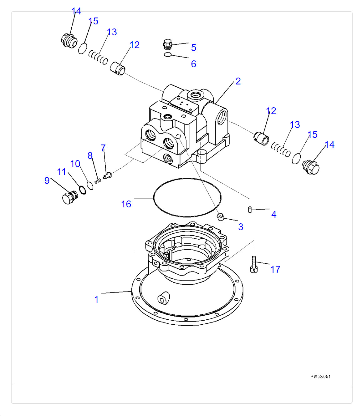 706-7K-01081 Komatsu PC300-7 Swing Motor Assy Parts Of Excavator