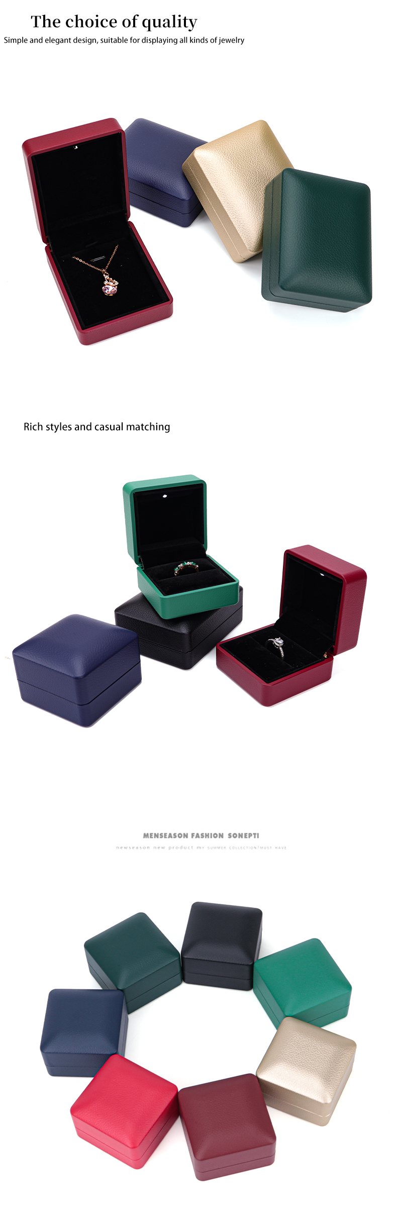 Round White Leather LED Jewelry Box with Custom Logo and Silk Screen Print from Hanhong