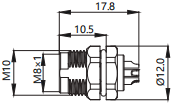 IP67 M8 Connector After Install Female 4P Shield