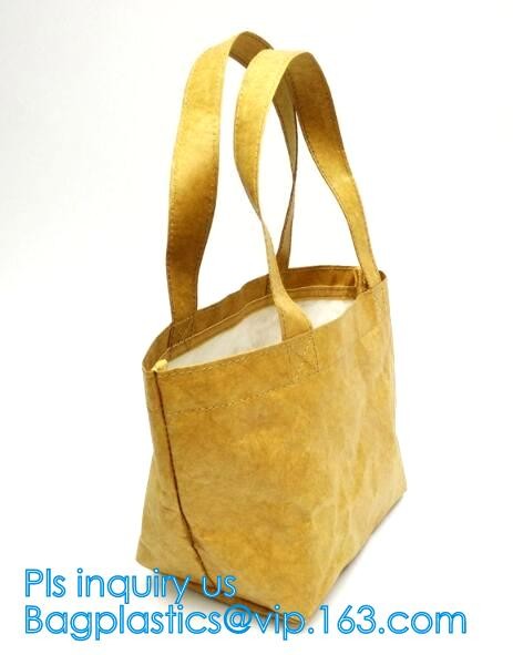 Custom Tyvek Paper Zipper Cosmetic Makeup Bag With Leather Handle,untearable tyvek zipper cosmetic bag,Environmentally f