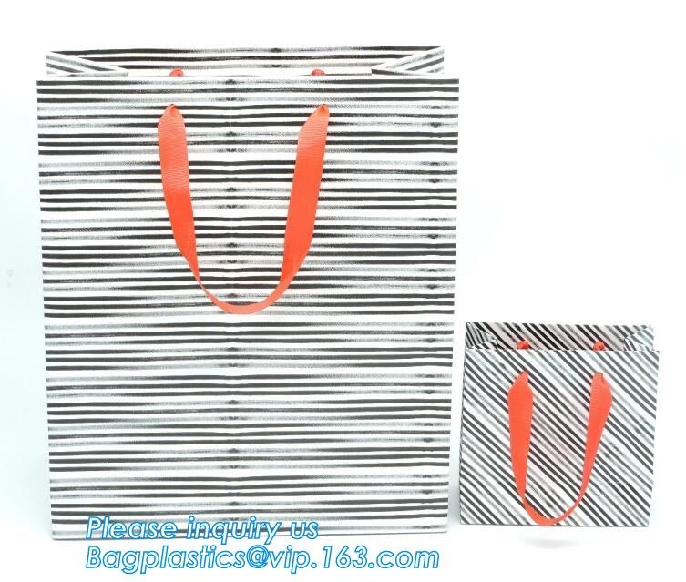 Flat Paper Handle Eco Friendly Retail Packaging Paper Carrier Bag Personalization Logo