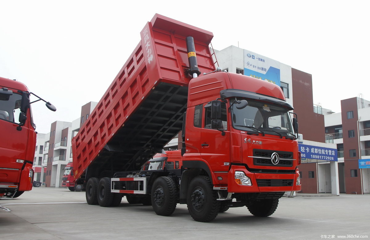 Flat Head Double Axle Dumper 12 Wheel 350hp 8X4 Hydraulic Lift Heavy Duty Dump Truck