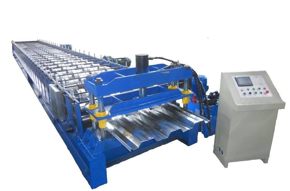 Customized 0.75 - 1.2mm thick Steel roof deck Forming Machine Panasonic PLC Control Fully Automatic Durable