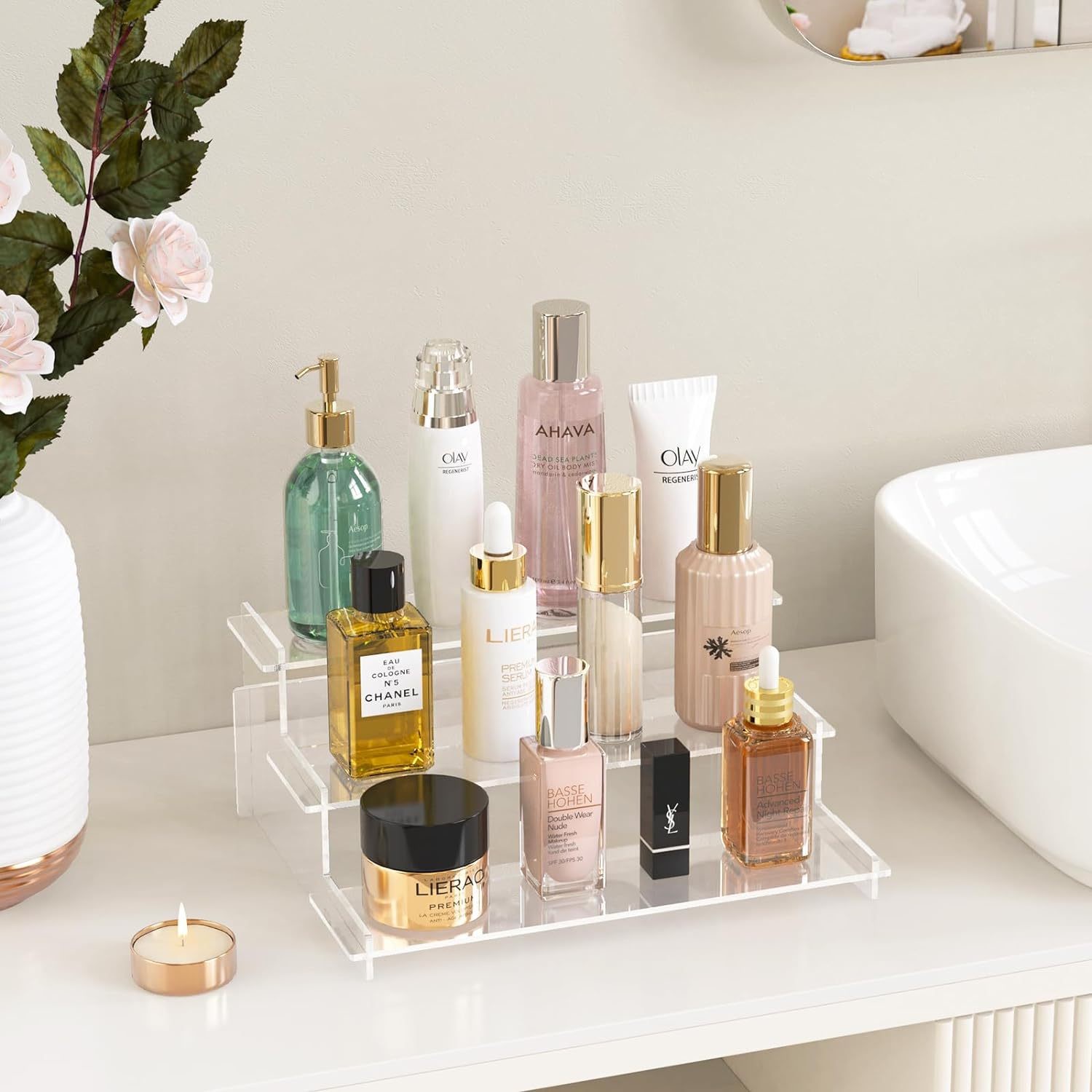 Easy Assemble Clear Acrylic Display Shelf For Cupcake Cosmetics Perfume organizer