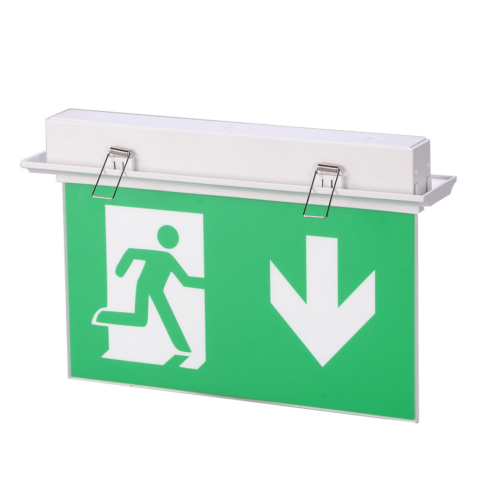 Aluminous Rechargeable Acrylic Plate Double Sided Exit Signs For Emergency