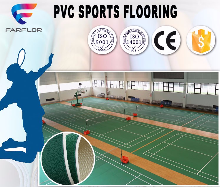 Indoor PVC Flooring Synthetic PVC badminton court mat sports floor Surface