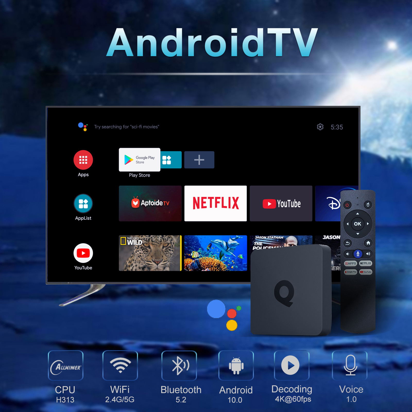 OEM North American IPTV Wifi 4k 2GB 16GB Smart TV Set Top Box