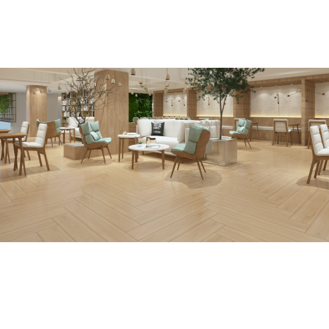 Room Occasion Soft Feeling Porcelain Wood-Like Floor Tiles with Wood-Like Appearance