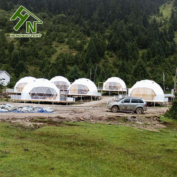 Fireproof Outdoor Camping Geodesic Dome Tent 5m Diameter For Accommodation