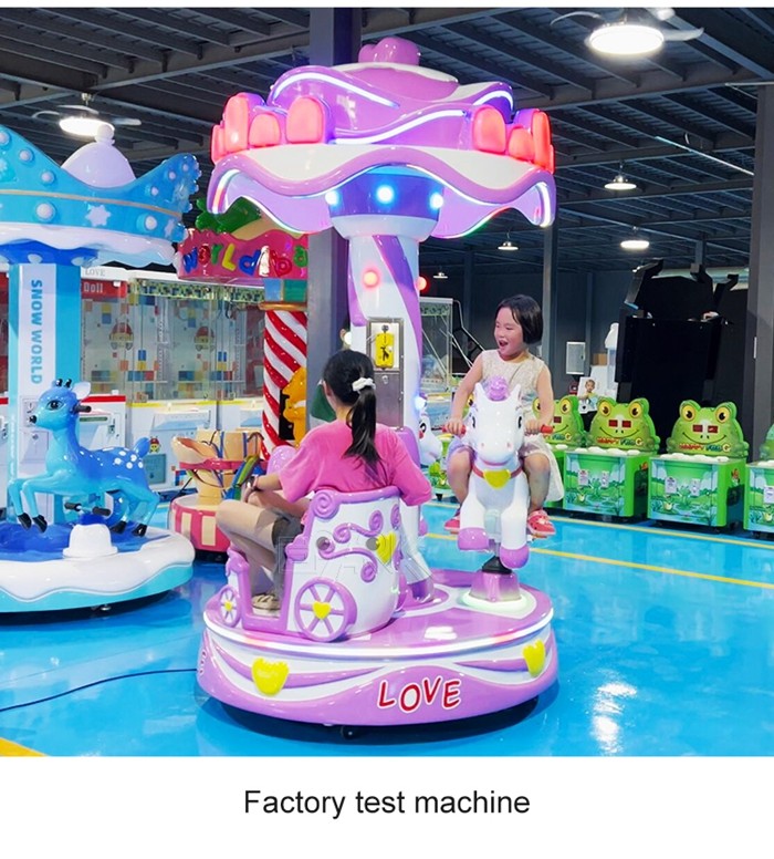 Three Sweetheart Carousel Kiddy Ride Machine Swing Electric Coin Operated Arcade Game