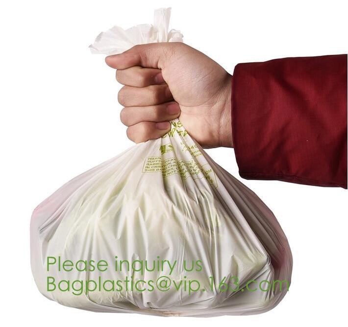 Eco-friendly Roll Compostable Plastic Bag Drawstring Biodegradable Garbage Bags,cornstarch custom compostable biodegrada