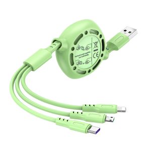 Quick Charge USB Type C Cable 5A Data Charge Liquid silicone Cord Extractable