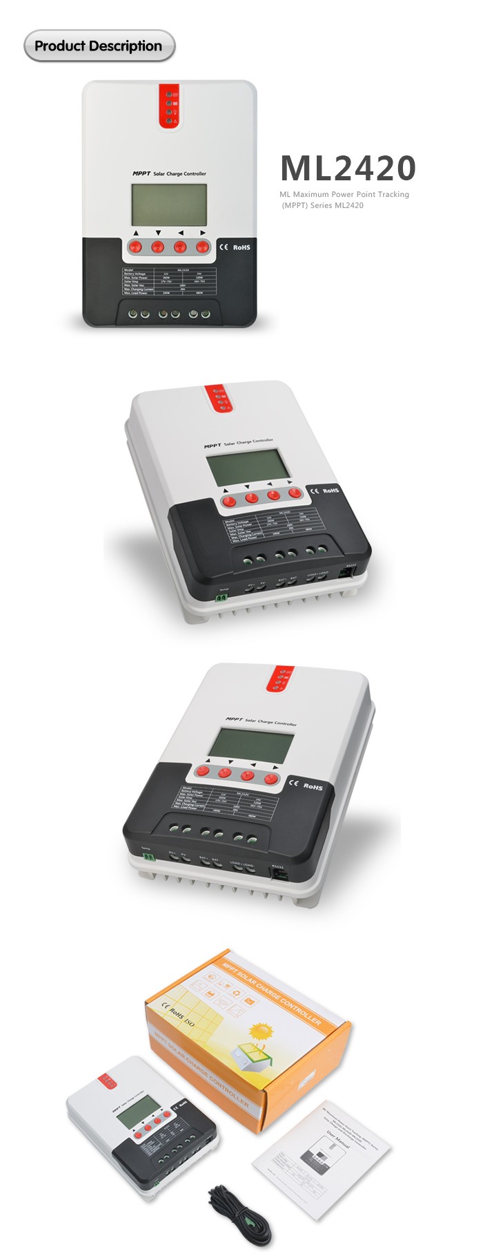 off-grid power system 150v 60amp mppt solar charge controller