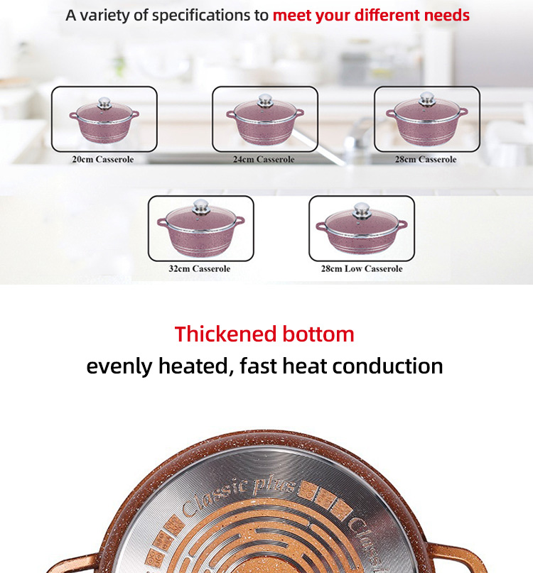Home Kitchen Aluminum Cookware Set 10 Pieces With Tempered Glass Lid