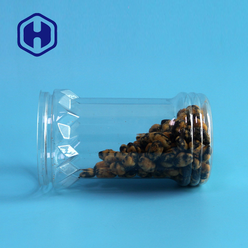 300# 420ml Food Safe Beans Clear Plastic Cans With Aluminum Easy Open End