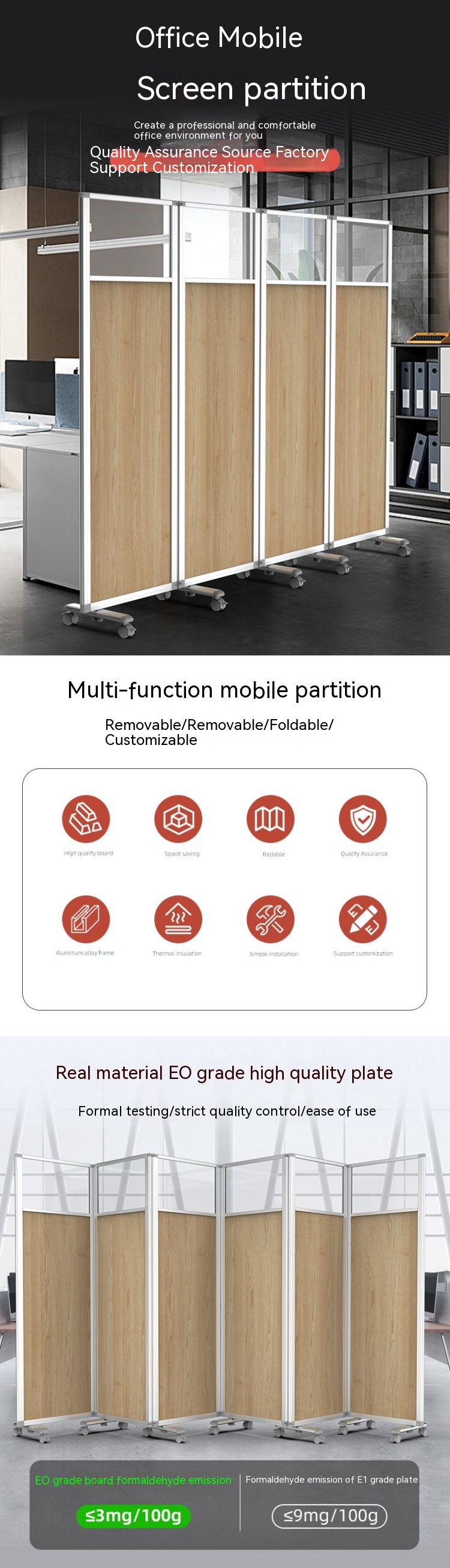 Customizable Conference Room Movable Wooden Operable Soundproof Folding Partition Walls