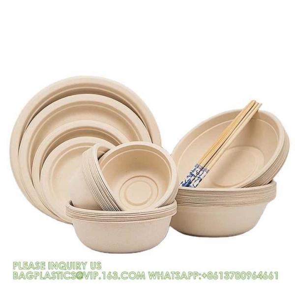 12oz 24oz 32 Oz Sugarcane Bagasse Biodegradable Disposable Compostable Round