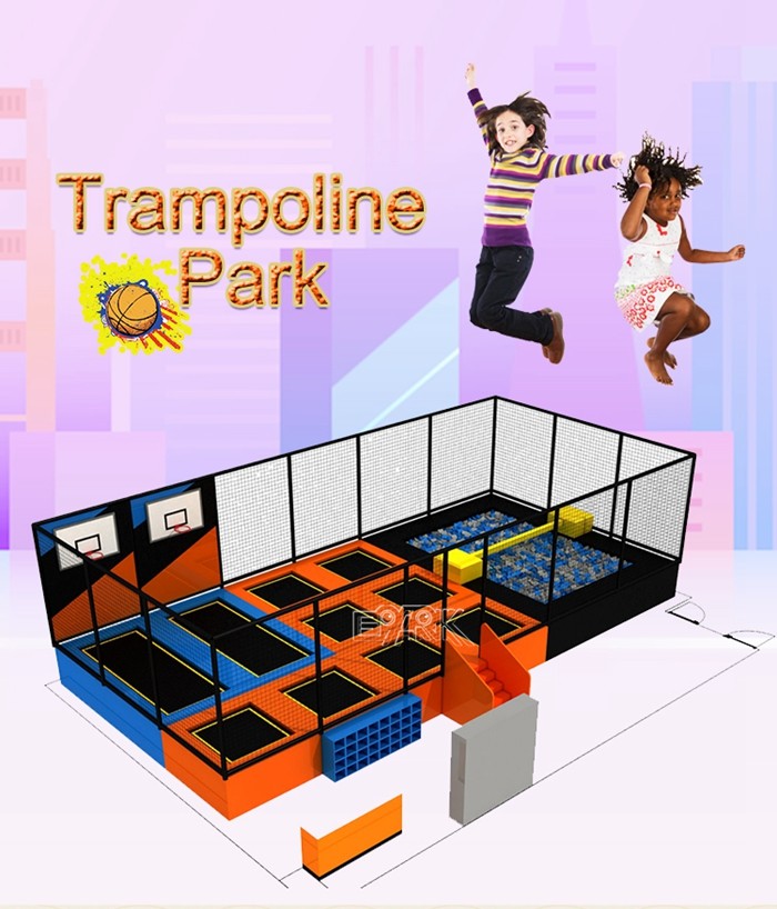 Adult Commercial Rectangle Jump Trampoline Park Equipment With Foam Pit
