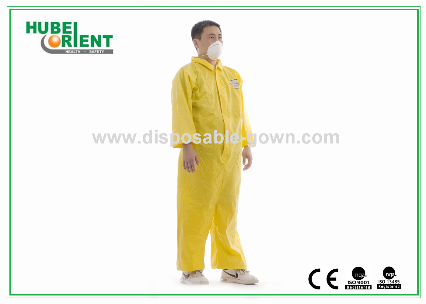 Non-Woven Disposable Coveralls Wihtout Hood And Feetcover For Factory And Hygienic Environment