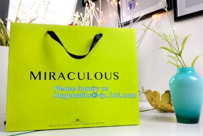 Flower carrier bag with different color customized pot plants kraft paper bag with handle,stamping logo fancy paper flow