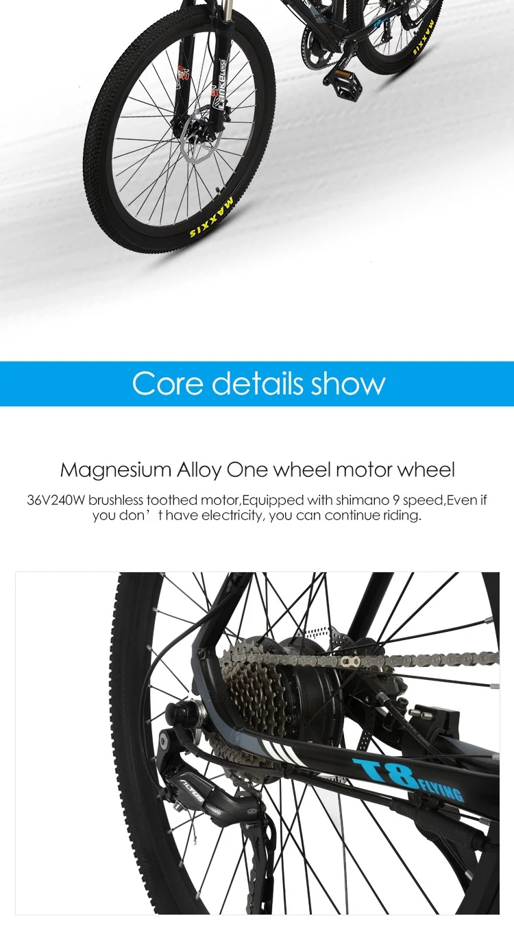 Aluminum Alloy Frame Portable E Bike 26" 350W With Removable 36V 6.8AH L G Lithium Battery