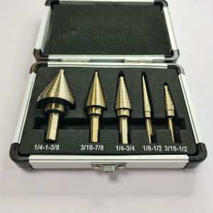 5pcs HSS Titanium Step Cone Taper Triangle Shank Drill Bit