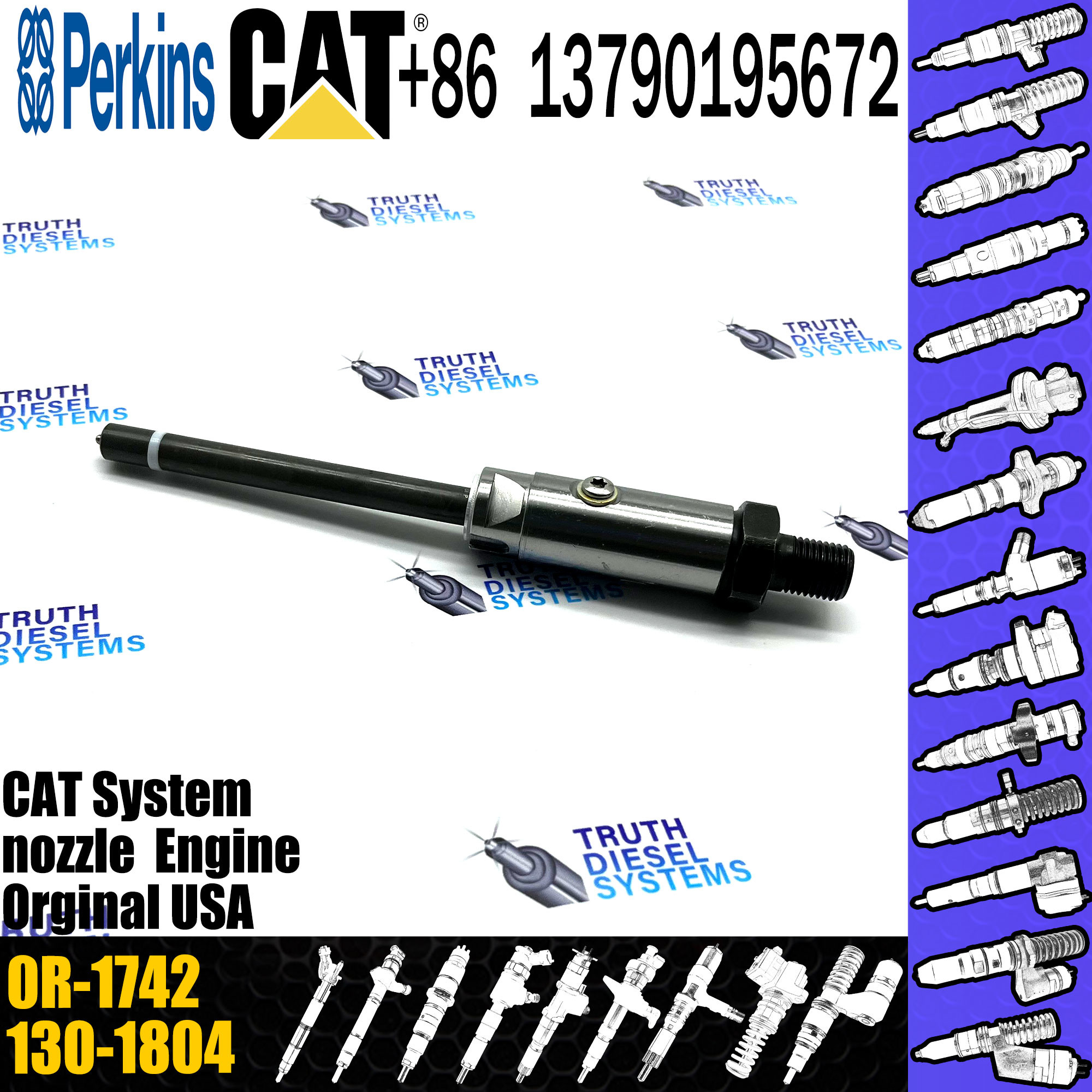 Diesel fuel injector 8N-7006 8N-7005 0R-1740 130-1804 0R-1742 for C-aterpillar 3304B 3304 3306 3306B engine parts