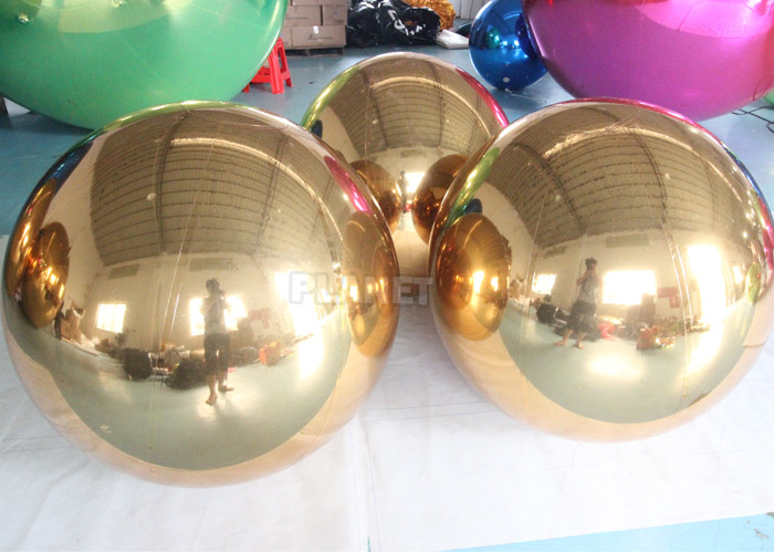 Different Size Gold Floating PVC Reflective Christmas Mirror Ball Balloons Inflatable Mirror Ball For Party Decoration