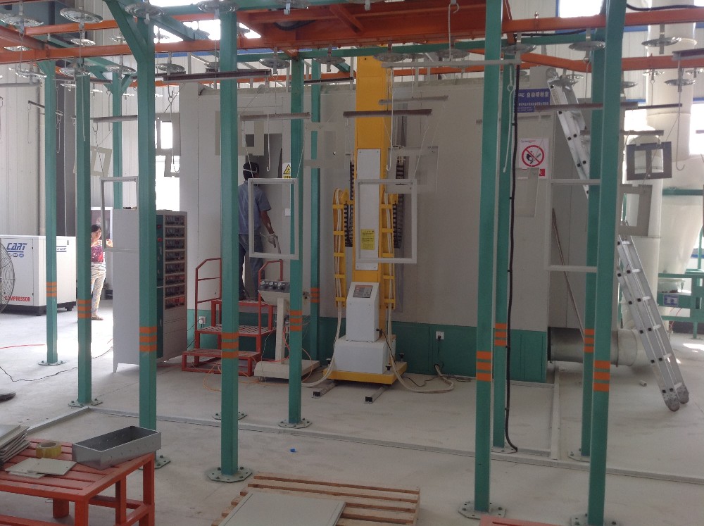 Natural Gas Heating Car Rim Powder Coating Paint Plant 98% Powder Recovery