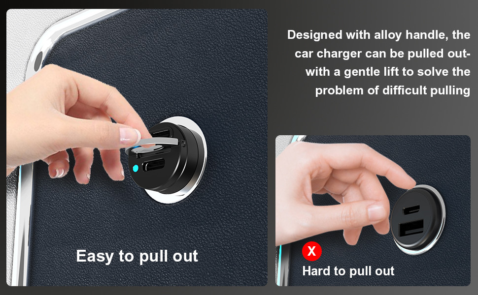 30W 2C Mini Metal Car Charger Multiple Protections Vehicle Fast Charging Adapter