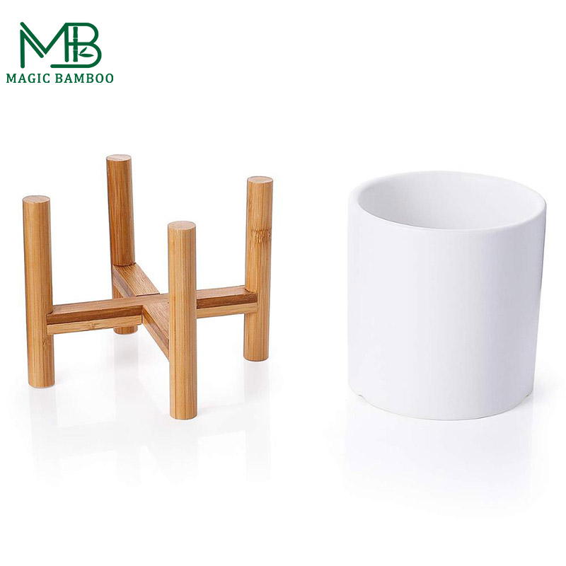 Extendable Bamboo Plant Rack Pot Holder Multifunctional Gardening Display