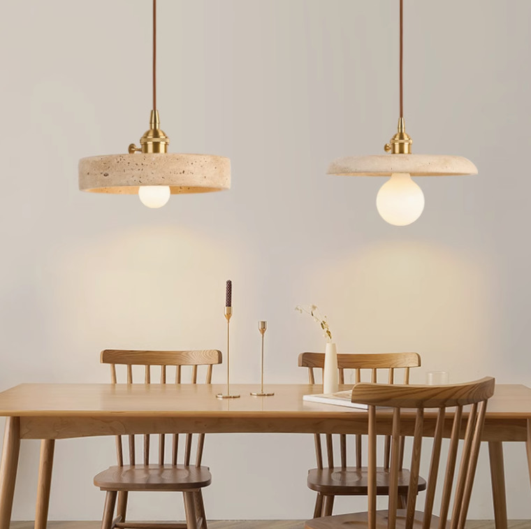 Yellow travertine wooden pendant lamp bedroom for home decorator interior stone pendant lamp