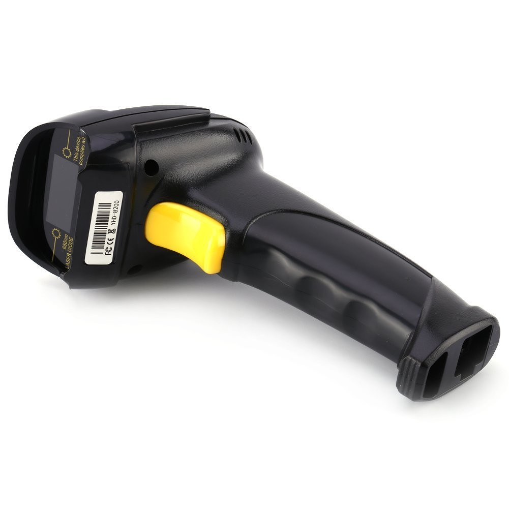 Portable Laser Wired Handheld Barcode Scanner USB RS232 With Adjustable Stand