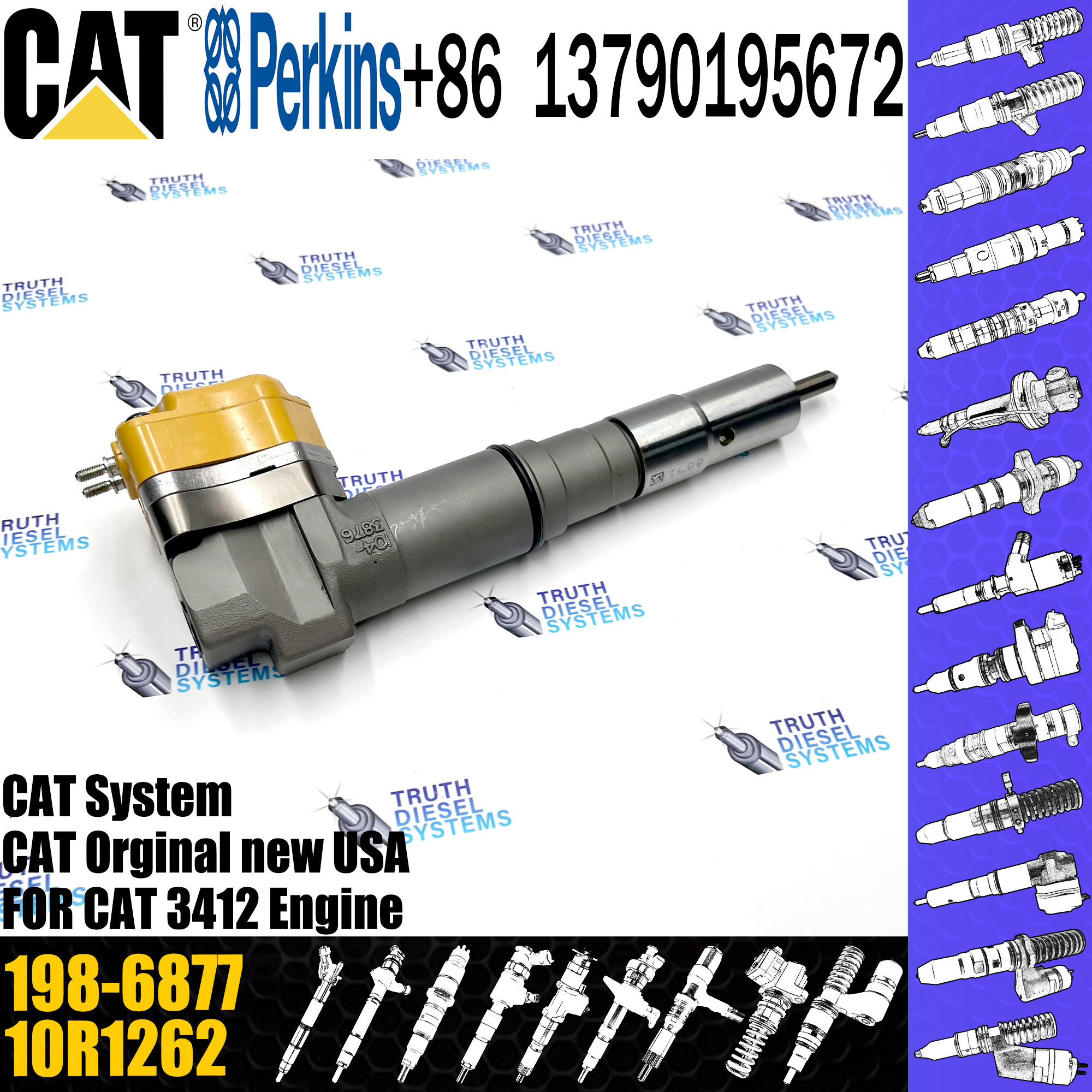 3412 C-A-T Common Rail Injector 20R-4147 20R 4147 20R4147 198-6877 174-7527 20R-0760 173-9272 232-1173