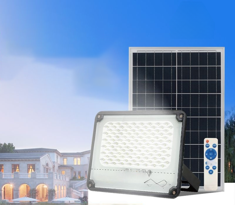 IP65 Smart Solar Flood Light With Auto Light Control Dusk To Dawn For Garden