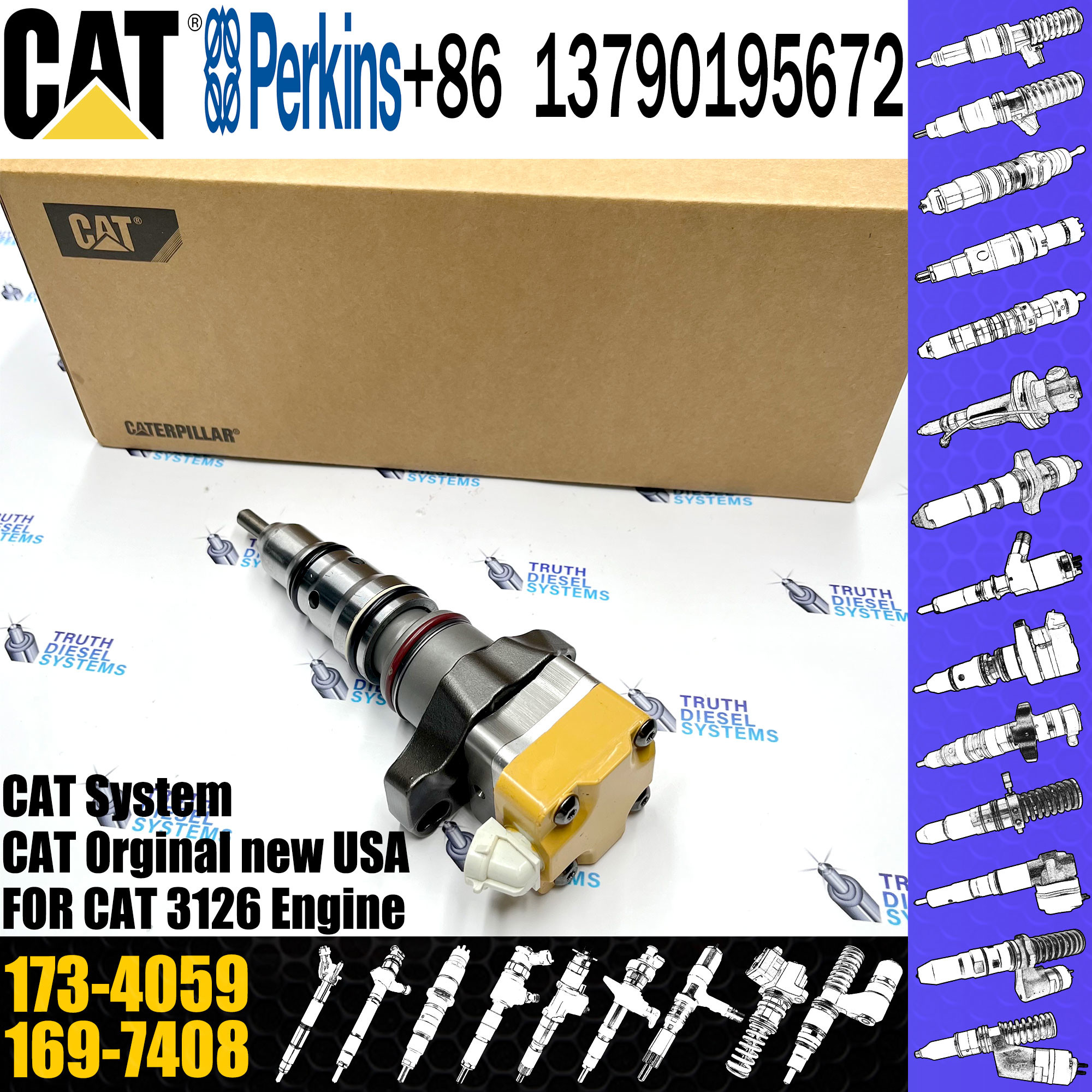 Caterpillar Parts 126-0499 131-7150 173-4059 196-1401 222-5967 OR9349 For Engine 3126 3126B 3126E C-A-T Injector