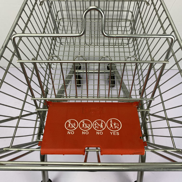 Metal Basket 125L European Shopping Trolley Grocery Cart Anti Theft