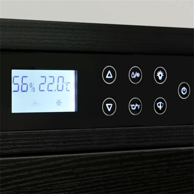 Luxurious Multi-Tiered Black Solid Wood Cigar Cooler Humidifier