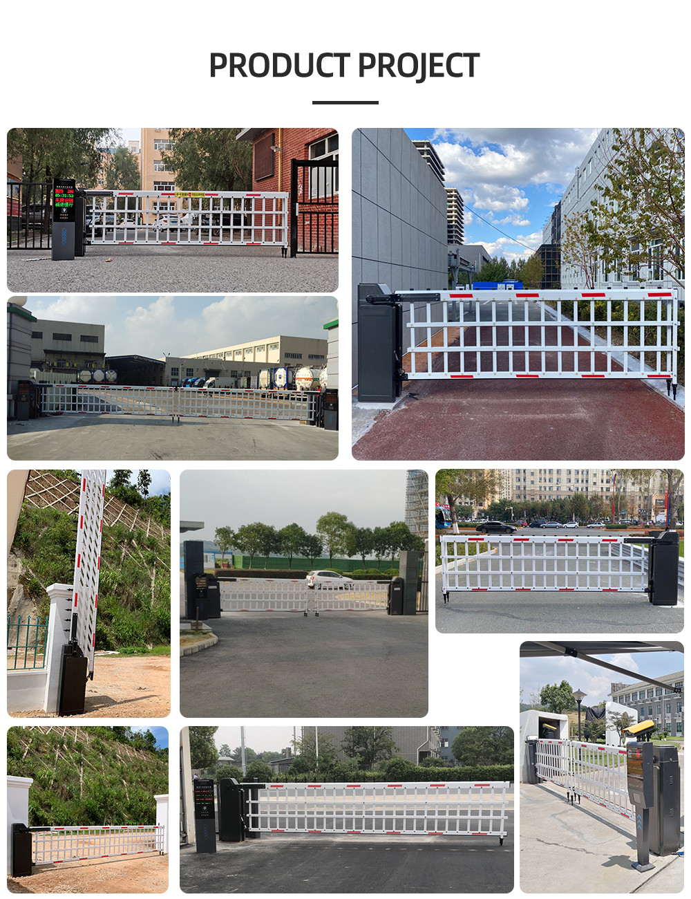 Outdoor Smart Fence Boom Width 380mm Parking Barrier Gate With Singer Bar