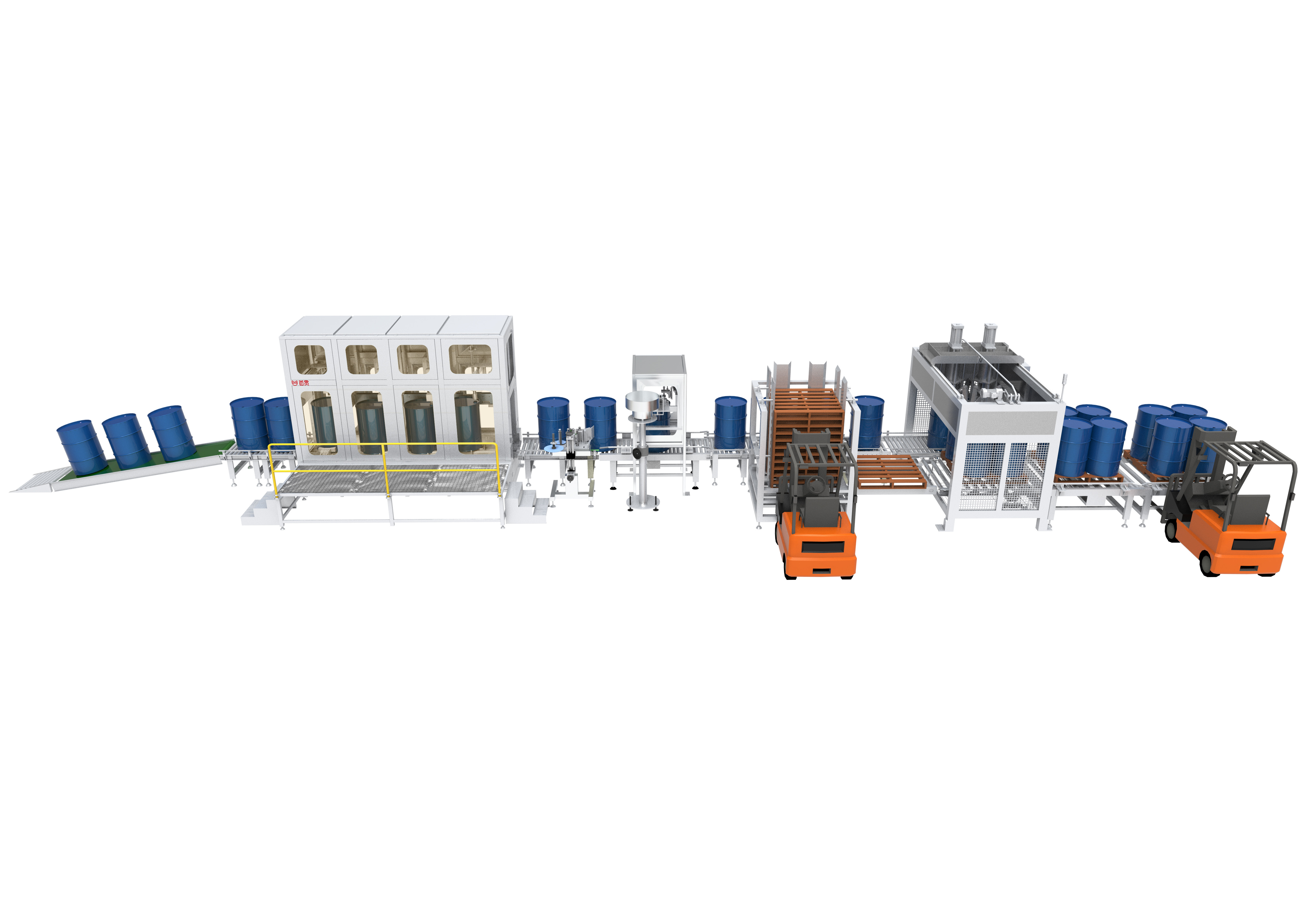 200L IBC Fully Automatic Multi-Functional Opening, Filling And Capping Production Line (Visual Positioning)