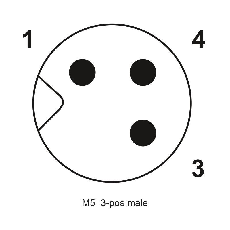 Circular Electrical Connector , 3Pin 4Pin Coding A Male M5 Waterproof Connector