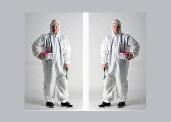 Liquid Resistant Disposable Protective Suit , Disposable Hooded Coveralls