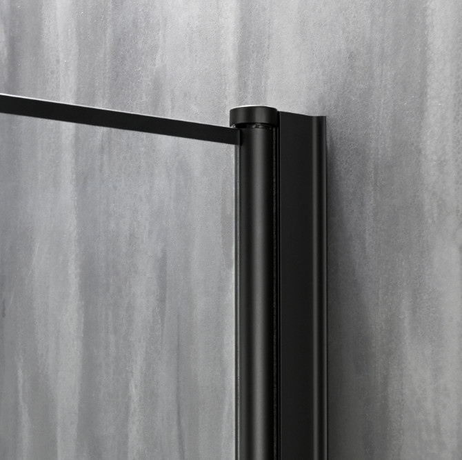 Stylish Square Shower Enclosures With Printing Glass And Black Frame