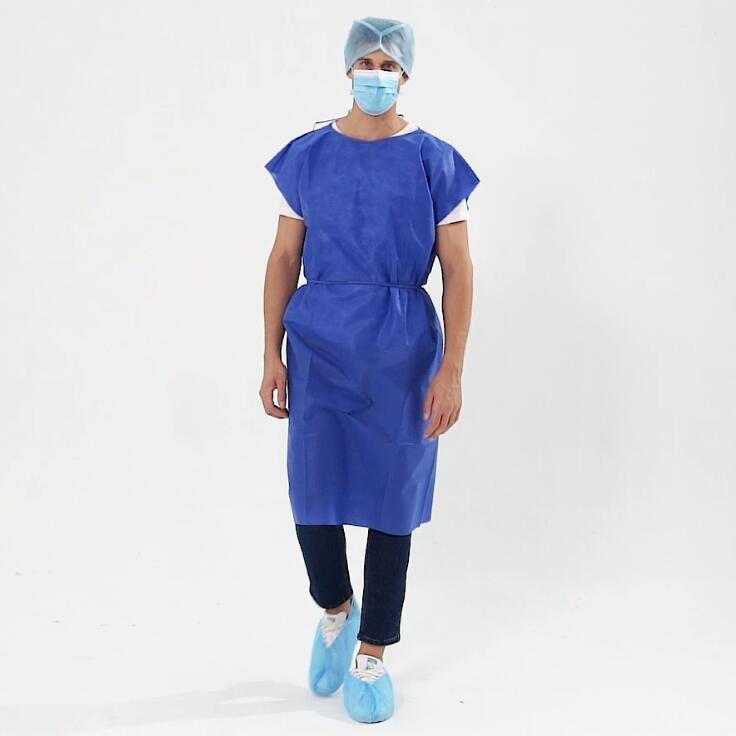 OEM Patient Gown Hospital Open Shoulder Patient Gown SMS Short Sleeve Hospital Patient Gown Disposable
