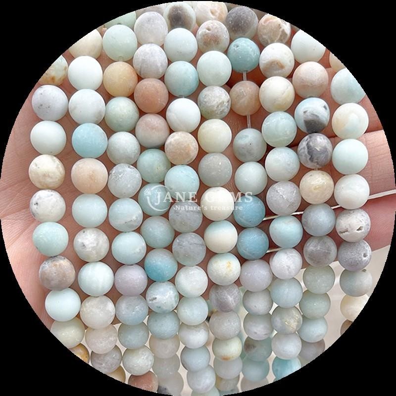 Multi-color Gemstone Beads 8mm Various Frosted Loose Round Bead Strands for Bracelet and Necklace Making