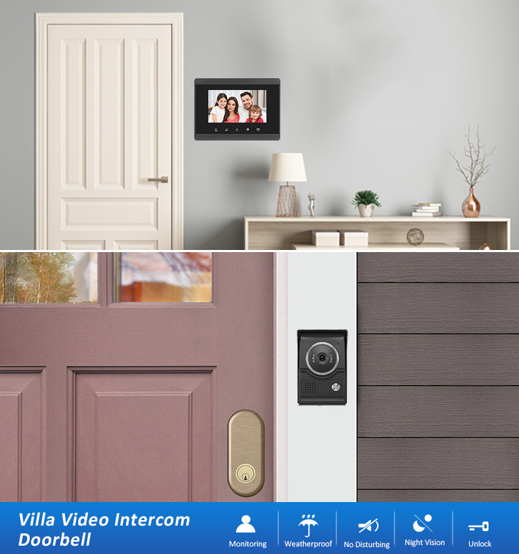 Aluminium Alloy 4 Wire Villa Video Intercom System Color 1000TVL At Door Entry