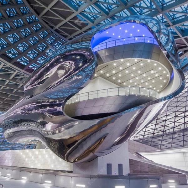 Quality Modern 304 Stainless Steel Facade Art Cloud Sculpture For Museum for sale