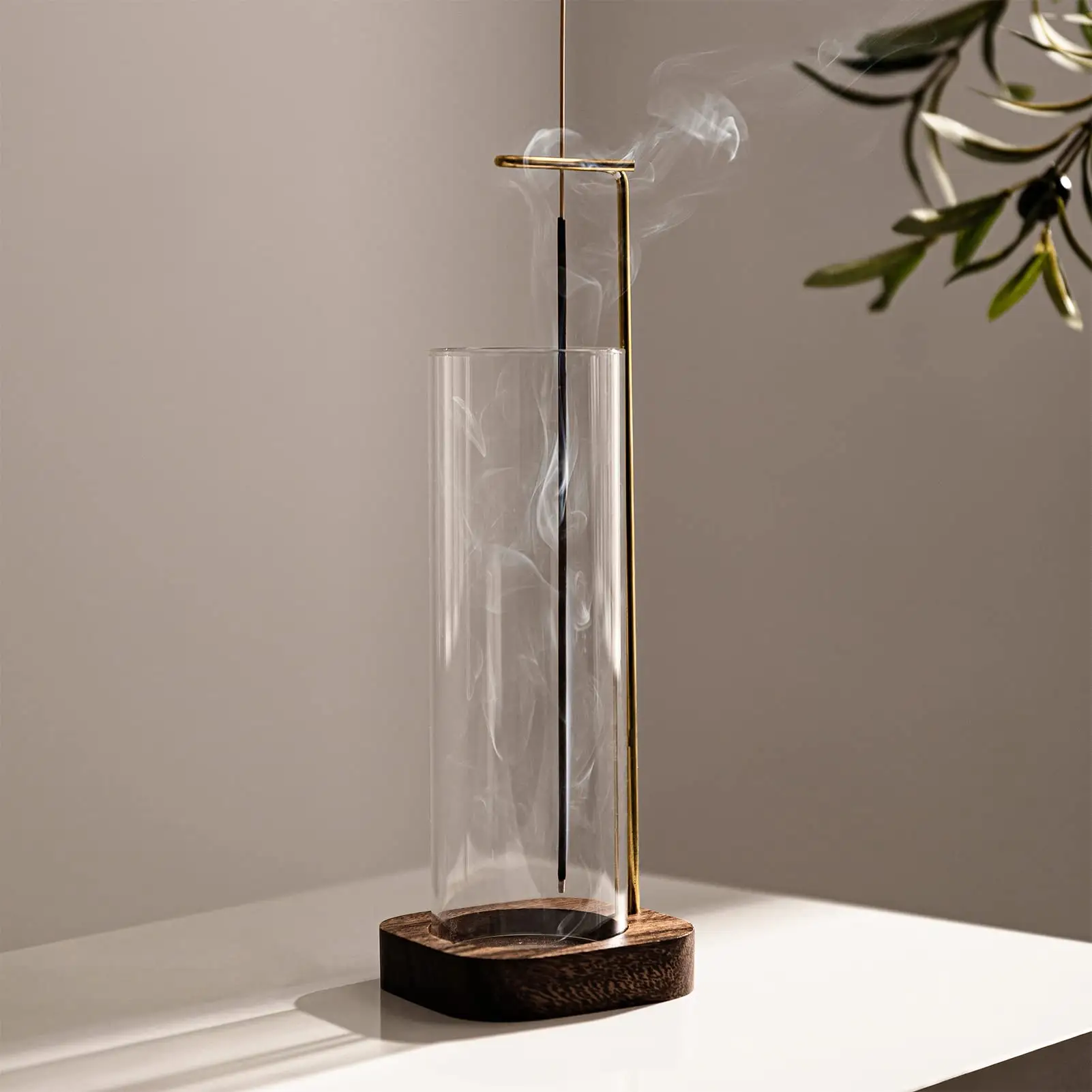 Inverted Wood Incense Stick Holder with Wooden Base for Home Decor Yoga and Meditation Burner Pack for Aromas and Fragrances
